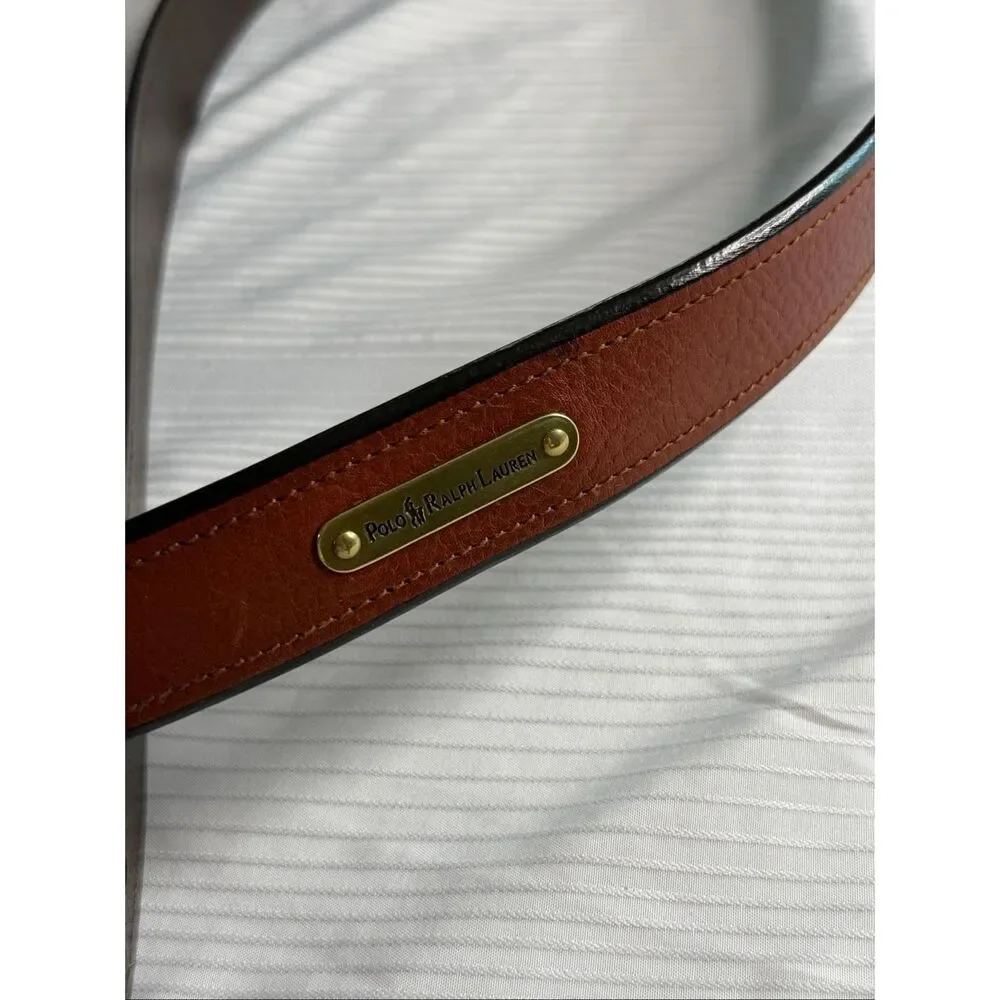 Polo Ralph Lauren Men’s Vintage Brown Italian Leather Belt Size 38